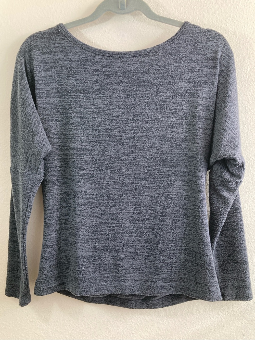 White House Black Market Gray Marbled Open Back Dolman Sweater Size S